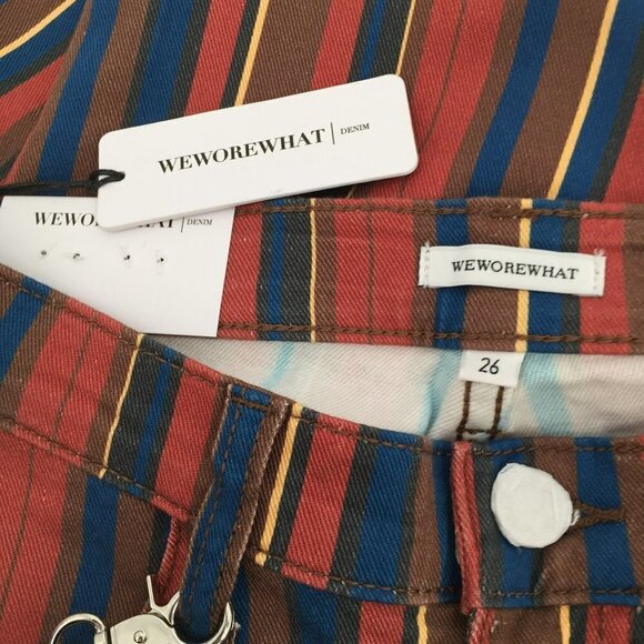 WeWoreWhat Rocker low rise Jagger stripe jeans zipper chain moto new 26 - Picture 6 of 6